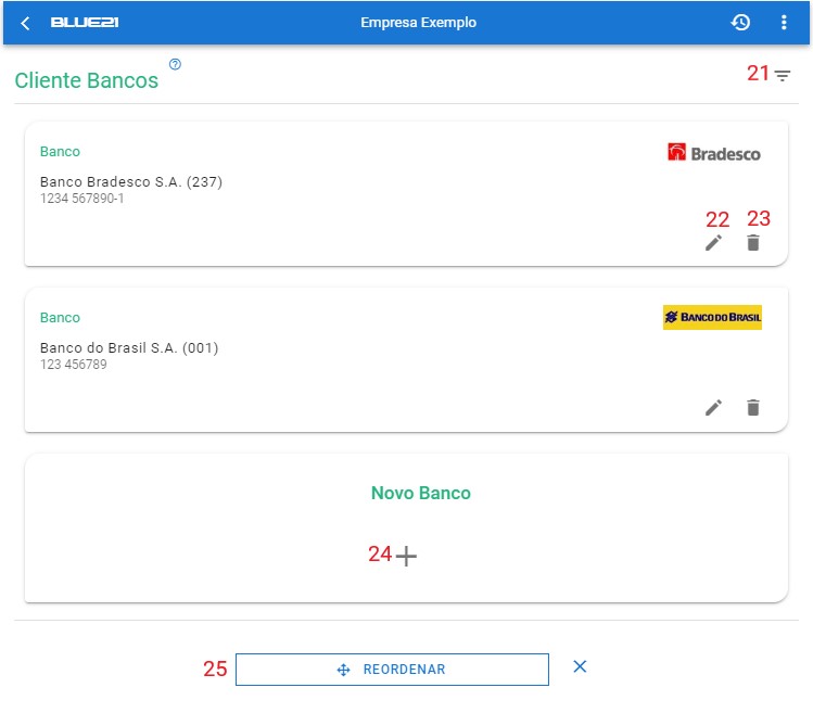 Alterar Cliente - Bancos lista