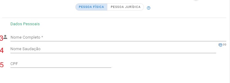 Novo Cliente PF - nome