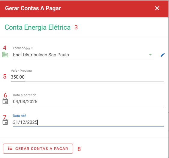 Gerar Contas A Pagar - pagina