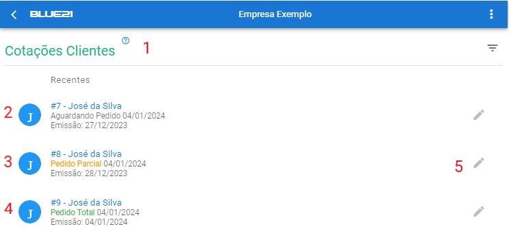 Controlar Cotações com Pedidos Pendentes - lista