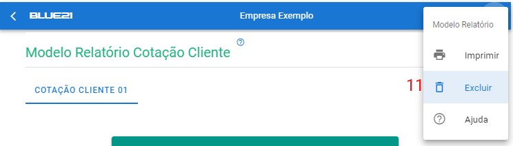 Configurar Relatório Cotação Cliente - excluir