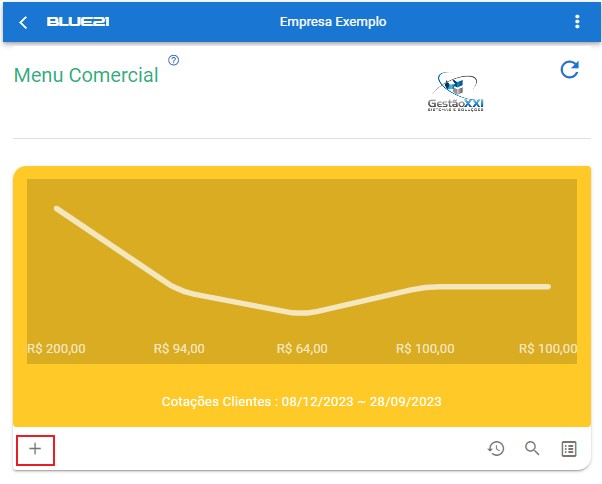 Nova Cotação Cliente - Menu