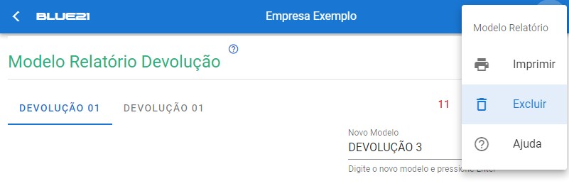 Configurar Relatório Devolução Cliente - excluir