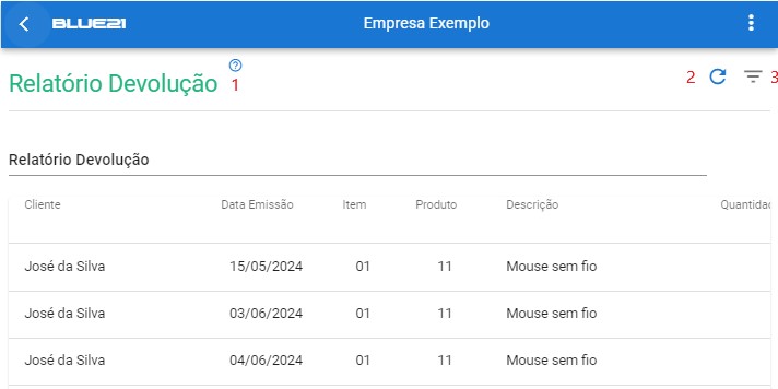 Relatorio Devolução Cliente - Inicio