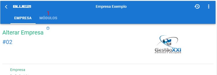 Alterar Empresa Módulos