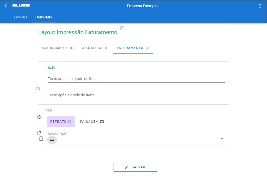 Configurar Layout Faturamento - impressao