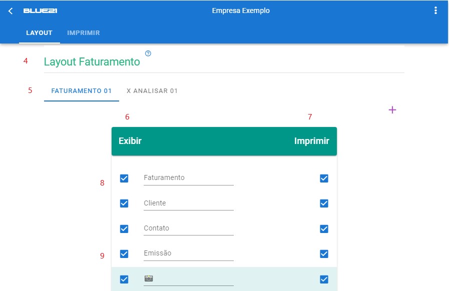 Configurar Layout Faturamento - inicio