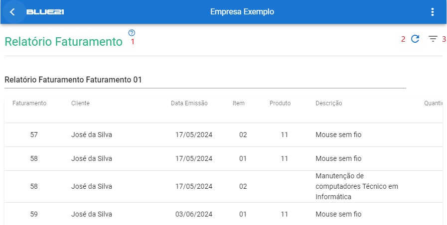 Relatorio Faturamento - Inicio