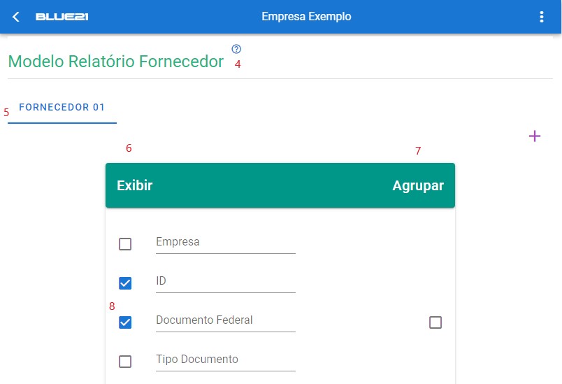 Configurar Relatório Fornecedor - Inicio