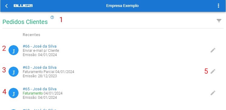 Controlar Pedidos com Faturamento Pendente - lista