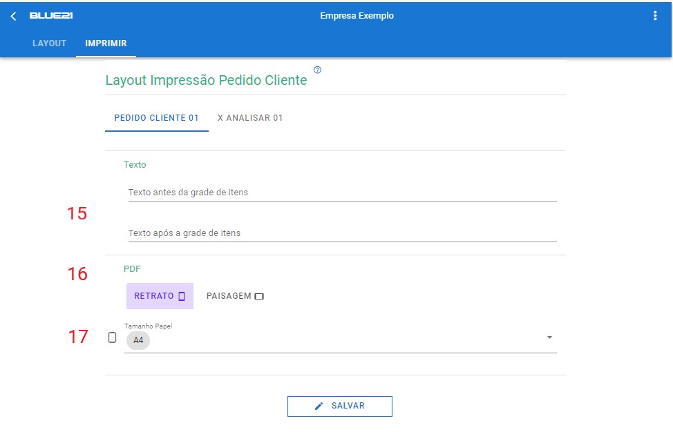 Configurar Layout Pedido Cliente - impressao