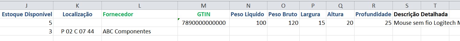 Importar Planilha de Produto - fim