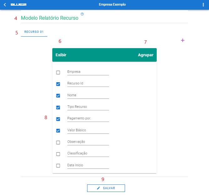 Configurar Relatório Recurso - Inicio