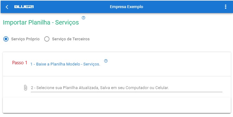 Importar Planilha de Serviço - passo-1