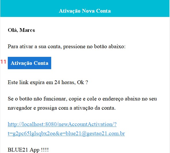 Criar Nova Conta - email