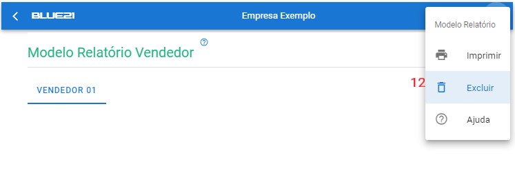 Configurar Relatório Vendedor - excluir