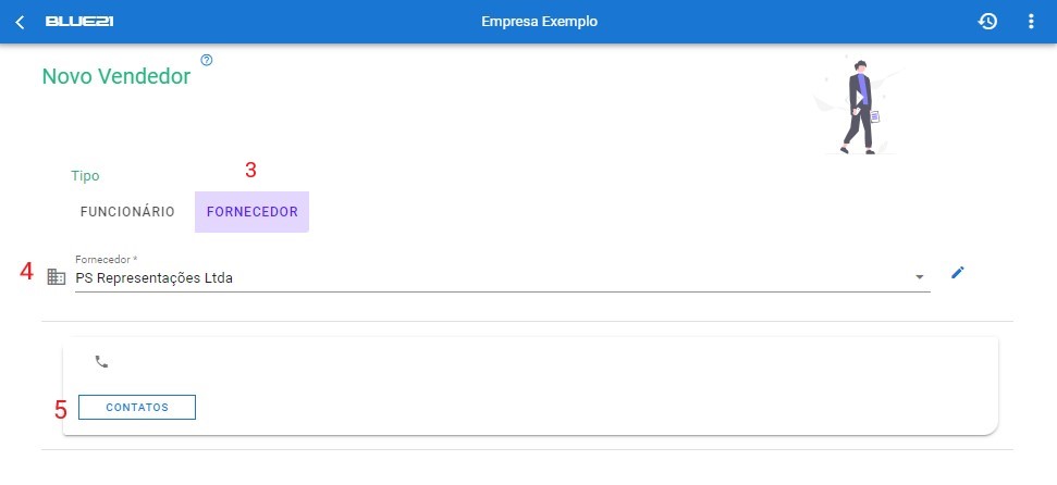 Novo Representante - fornecedor